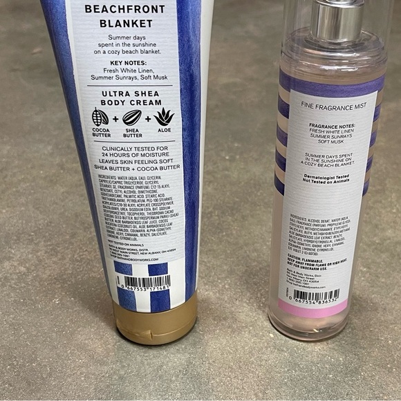 Bath & Body Works Beachfront Blanket Set Body Cream & Fine Fragrance Mist NEW - Picture 4 of 4